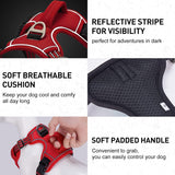 MerryBIY Dog Harness No Pull for Large Medium Dogs, Adjustable Reflective Harness Dog