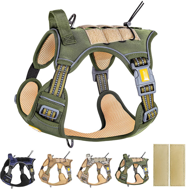 MerryBIY Tactical Service Dog Harness No Pull, Reflective Military Dog Harness with Handle