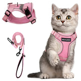 MerryBIY Cat Harness and Leash, Escape Proof Safe Breathable Adjustadle Pet Vest Harnesses for Walking