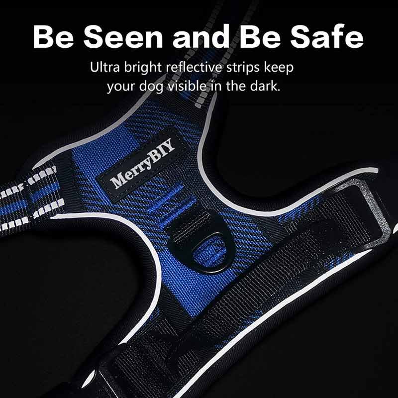 MerryBIY Dog Harness for Large Dogs No-Pull Pet Harness Adjustable Outdoor Vest 3M Reflective Oxford Material Easy Control