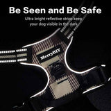 MerryBIY Dog Harness for Large Dogs No-Pull Pet Harness Adjustable Outdoor Vest 3M Reflective Oxford Material Easy Control