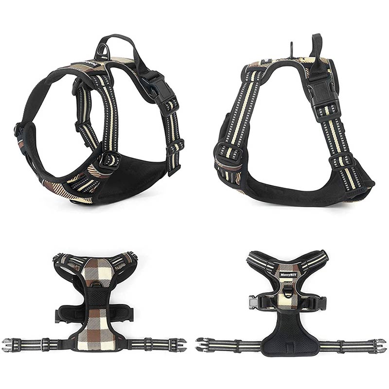 MerryBIY Dog Harness for Large Dogs No-Pull Pet Harness Adjustable Outdoor Vest 3M Reflective Oxford Material Easy Control