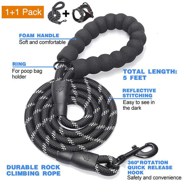 MerryBIY No Pull Dog Harness Adjustable Reflective Oxford For Medium Large Dog Harness