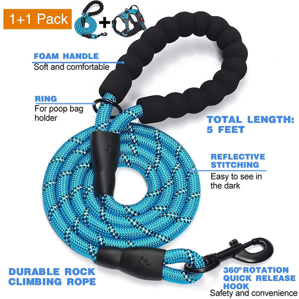 MerryBIY No Pull Dog Harness Adjustable Reflective Oxford For Medium Large Dog Harness