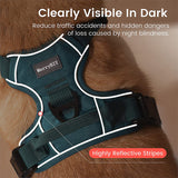 MerryBIY Dog Harness, No-Pull Pet Harness with Pet ID Tag, No Choke Front Lead Dog Reflective  Adjustable Harness for Small Medium Large Dogs