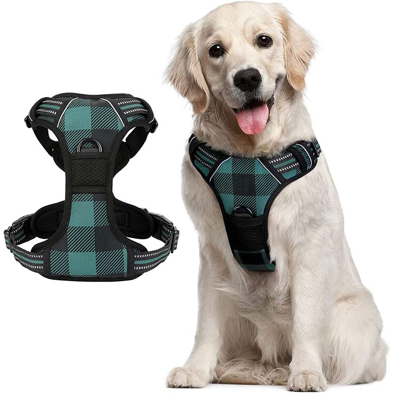 MerryBIY Dog Harness for Large Dogs No-Pull Pet Harness Adjustable Outdoor Vest 3M Reflective Oxford Material Easy Control