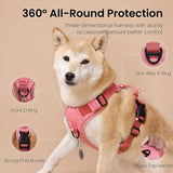 MerryBIY Dog Harness, No-Pull Pet Harness with Pet ID Tag, No Choke Front Lead Dog Reflective  Adjustable Harness for Small Medium Large Dogs