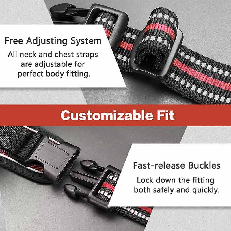 MerryBIY Dog Harness for Large Dogs No-Pull Pet Harness Adjustable Outdoor Vest 3M Reflective Oxford Material Easy Control