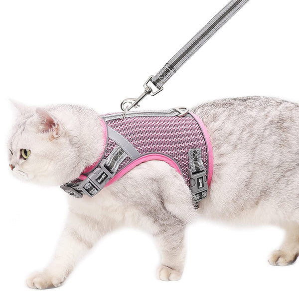 MerryBIY Puppy Cat Harness and Leash for Walking Escape Proof Air Mesh Fabric