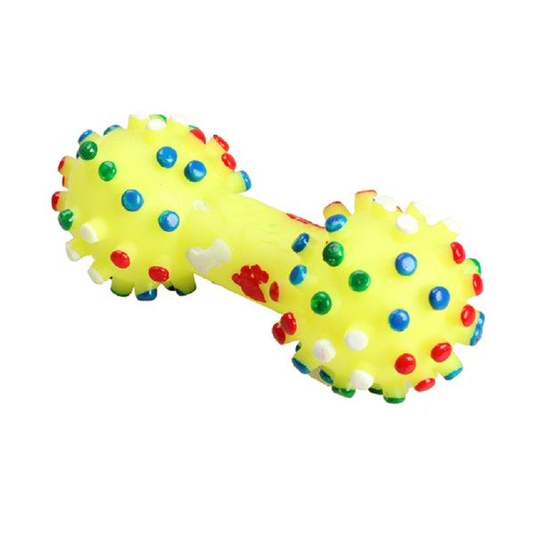 MerryBIY Pet Chewing Toys Colorful Dotted Dumbbell Dog Toys Squeeze  Toys for Dog Puppy Pet Training Products