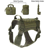 MerryBIY Military Tactical Big Dog Harness with No Pull Front Clip K9 Working Cannie Molle Hunting Vest