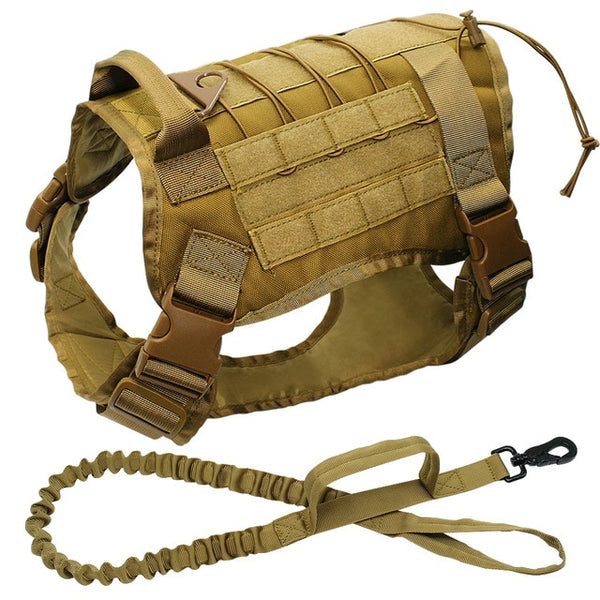 MerryBIY Military Tactical Big Dog Harness with No Pull Front Clip K9 Working Cannie Molle Hunting Vest